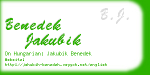 benedek jakubik business card